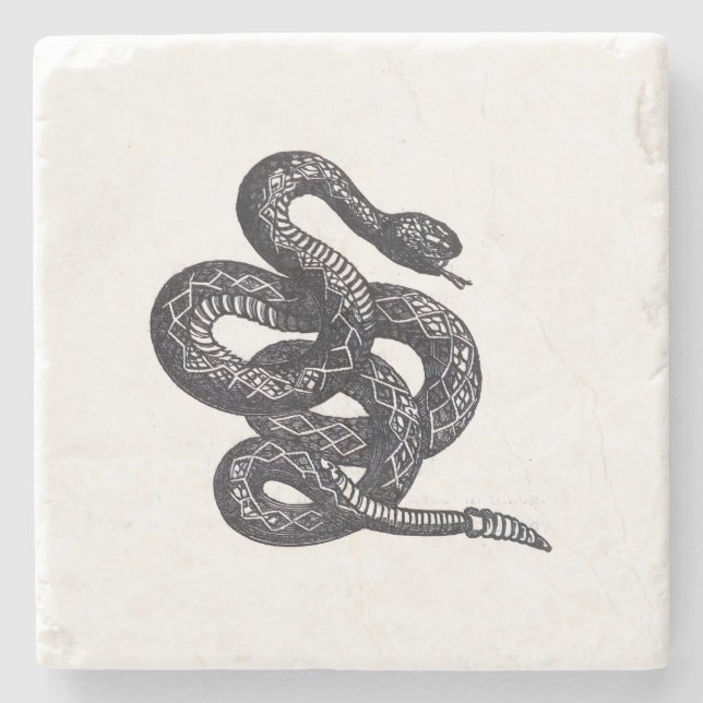 Crotalus Cascavella Snake (Venemous Pit Viper) Stone Coaster (Front)
