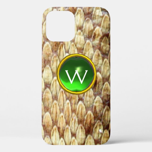 CROTALUS EMEREALD GREEN GEM MONOGRAM   Case-Mate iPhone CASE (Back)