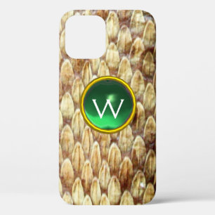 CROTALUS JADE GREEN GEM MONOGRAM  iPhone 12 CASE