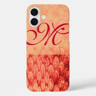 CROTALUS MONOGRAM red pink fuchsia iPhone 16 Plus Case