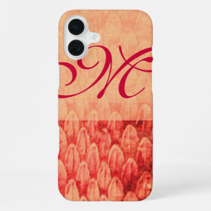 CROTALUS MONOGRAM red pink fuchsia iPhone 16 Plus Case