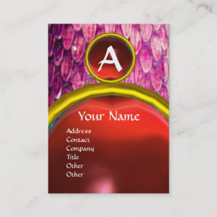 CROTALUS MONOGRAM TOPAZ ,bright red Business Card