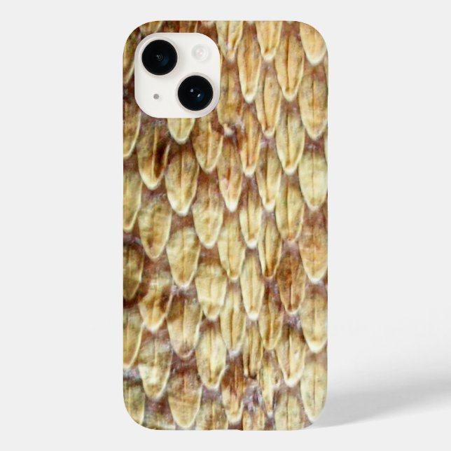 CROTALUS, PRINTED RATTLESNAKE SKIN Cream Brown Case-Mate iPhone Case (Back)