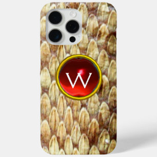 CROTALUS RED RUBY GEM MONOGRAM   iPhone 15 PRO MAX CASE