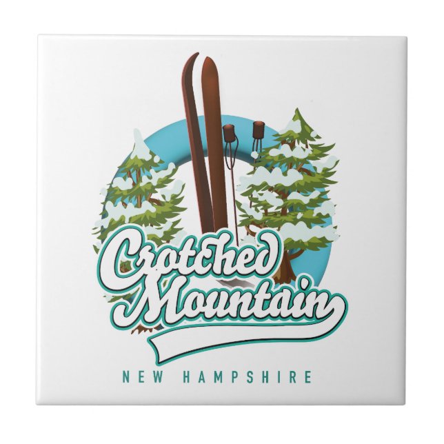 Crotched mountain new hampshire ski logo ceramic tile (Front)