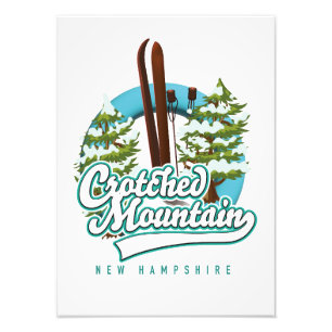 Crotched mountain new hampshire ski logo photo print