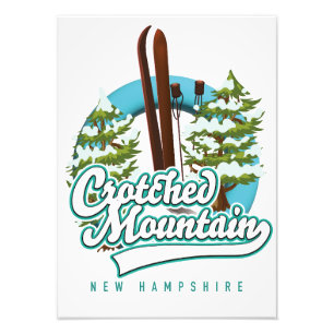 Crotched mountain new hampshire ski logo photo print