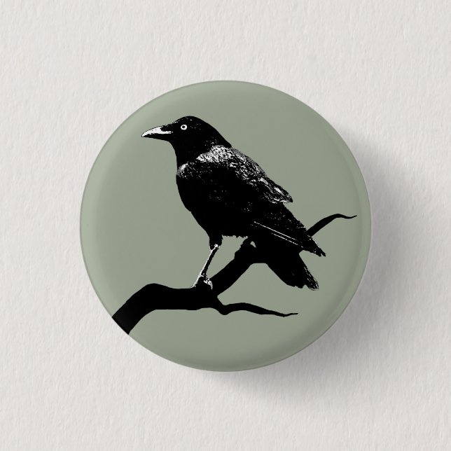 Crow 3 Cm Round Badge (Front)