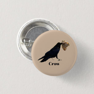 Crow 3 Cm Round Badge