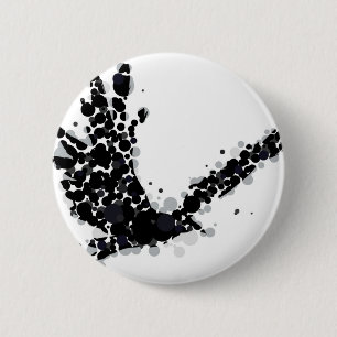 crow 6 cm round badge
