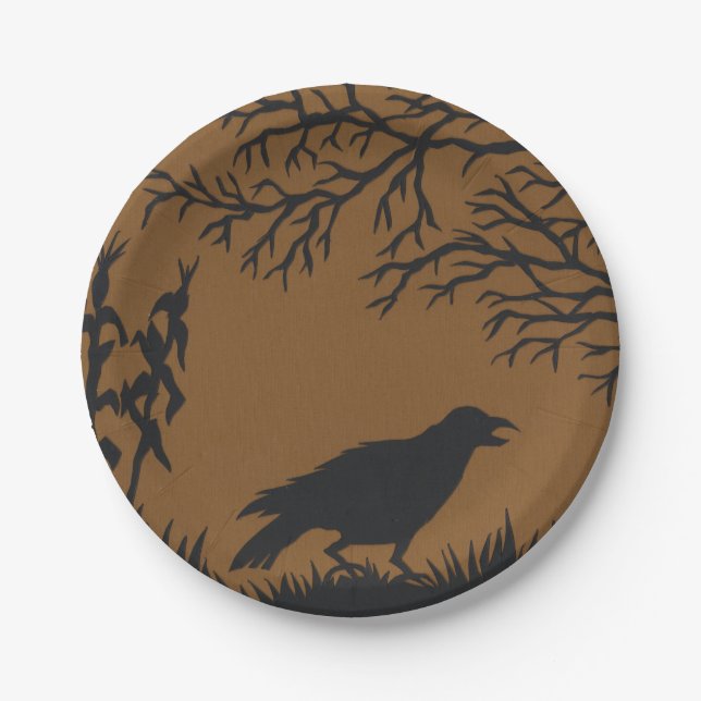 Crow and Corn Paper Plates, 7" Paper Plate (Front)