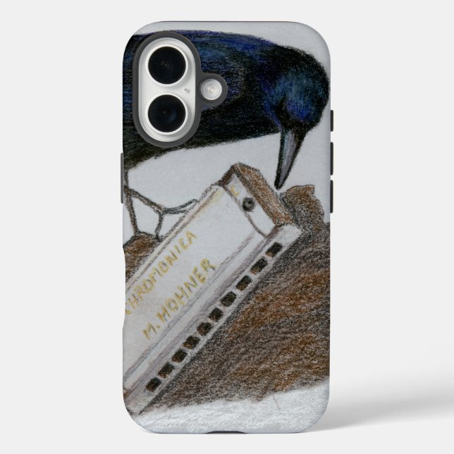 Crow and Harmonica Case-Mate iPhone Case (Back)