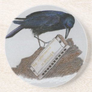Crow and Harmonica Coaster