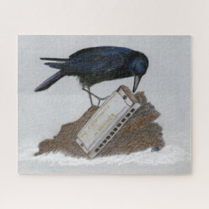 Crow and Harmonica Jigsaw Puzzle
