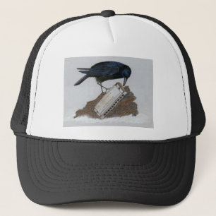Crow and Harmonica Trucker Hat
