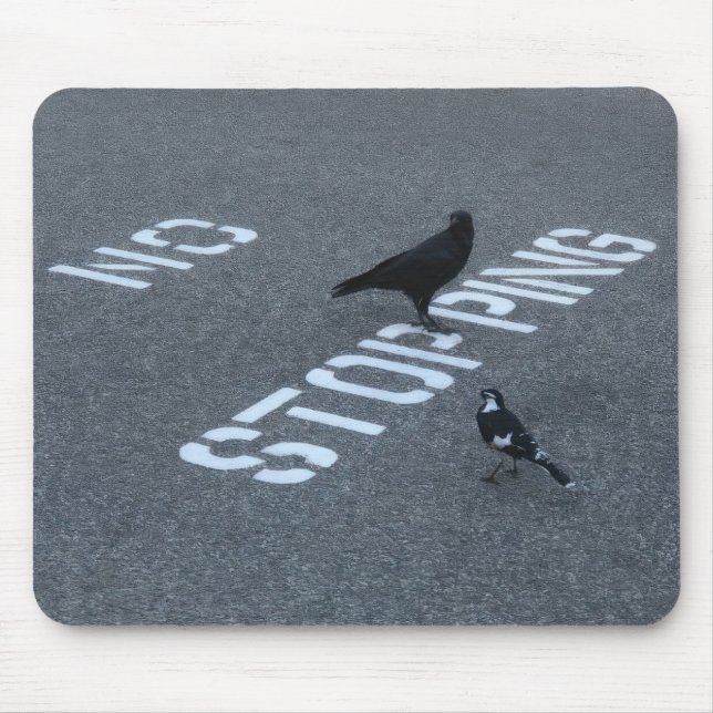 Crow and Magpie Mouse Pad (Front)