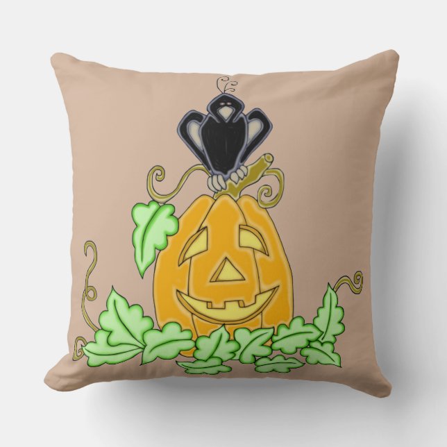 Crow and Pumpkin Cushion (Front)
