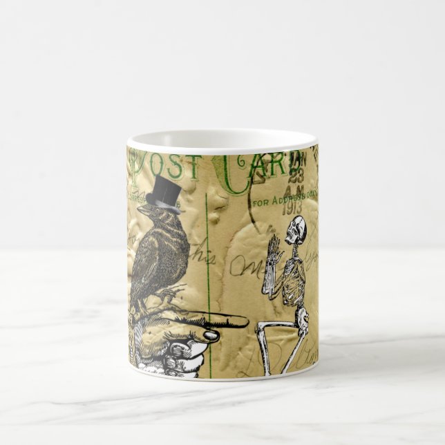 Crow and skeleton coffee mug (Center)