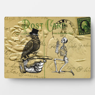 Crow and skeleton plaque