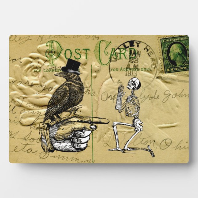 Crow and skeleton plaque (Front)