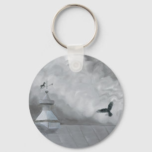 Crow and Weather Vane Key Ring