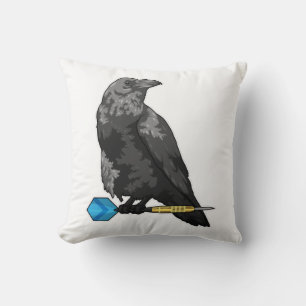 Crow at Darts with Dart Cushion