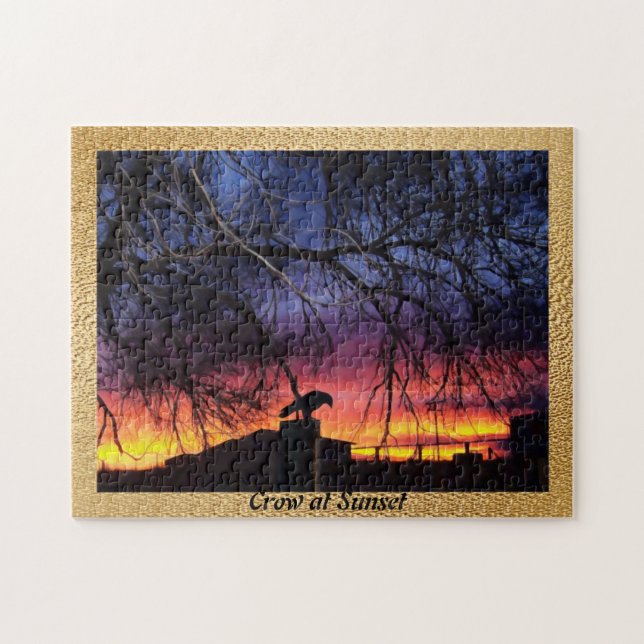 Crow at Sunset Jigsaw Puzzle (Horizontal)