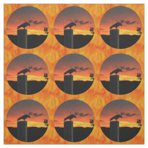 Crow at Sunset v1 Fabric