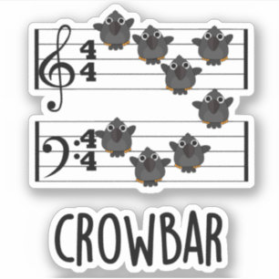 Crow Bar Funny Music Bird Pun 