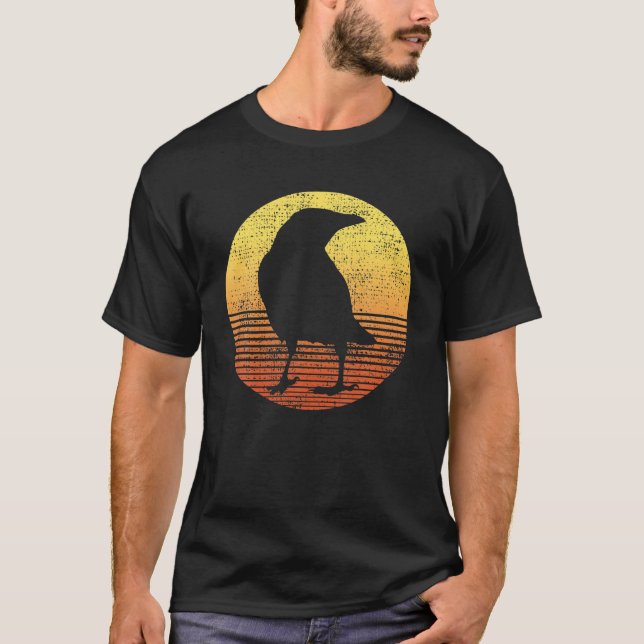 Crow Bird Lover Gift Raven Vintage T-Shirt (Front)