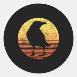 Crow Bird Lover Raven Vintage  Classic Round Sticker