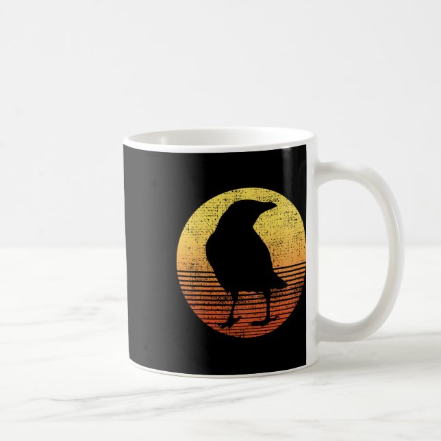 Crow Bird Lover Raven Vintage  Coffee Mug (Right)