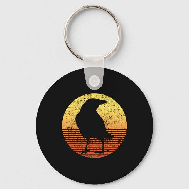 Crow Bird Lover Raven Vintage  Key Ring (Front)
