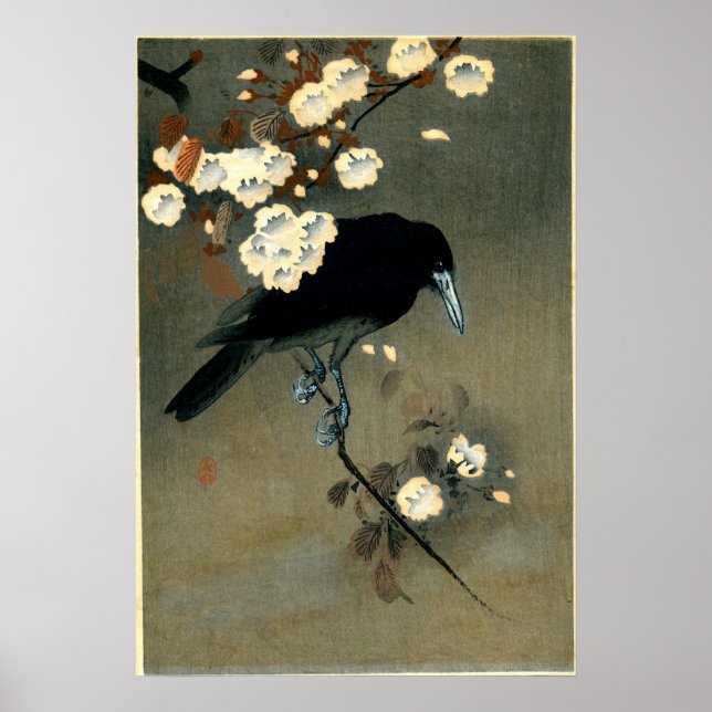Crow & Blossom by Ohara Koson (1910) Poster (Front)
