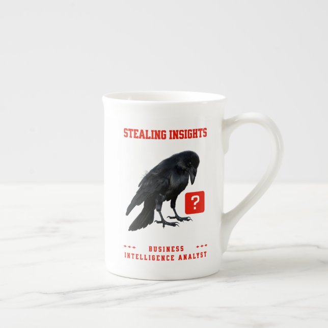 Crow Business Intelligence Analyst Bone China Mug (Right)