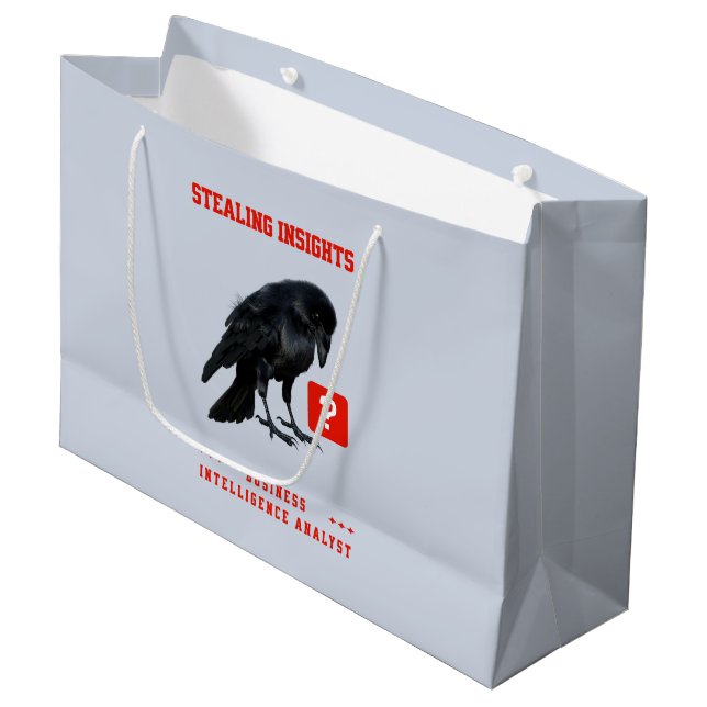 Crow Business Intelligence Analyst Large Gift Bag (Front Angled)