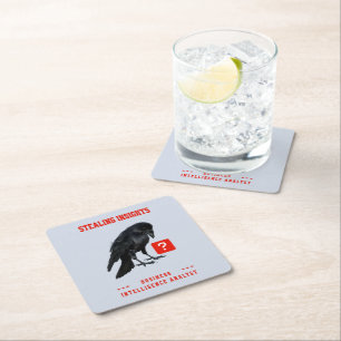 Crow Business Intelligence Analyst Square Paper Coaster