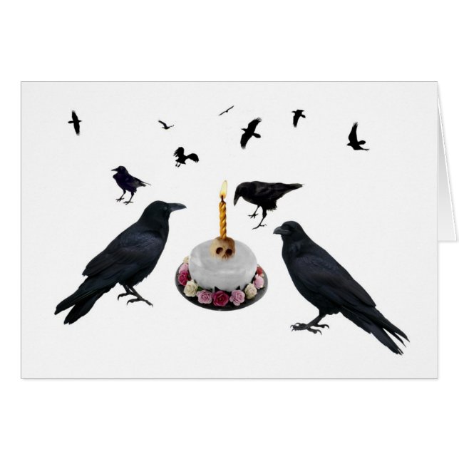 Crow Cake Card (Front Horizontal)