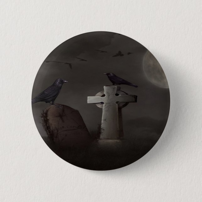 crow cemetary pinback button (Front)