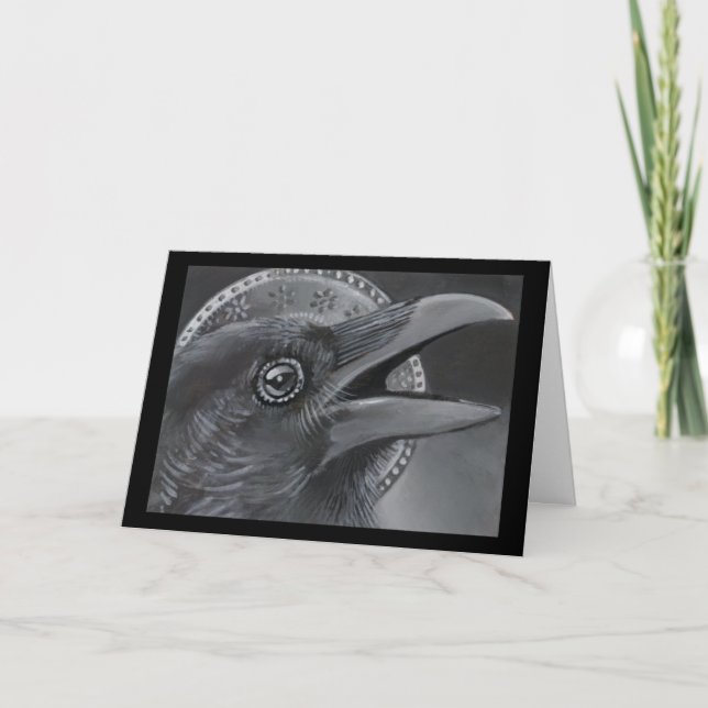 Crow Christmas Angel Card (Front)