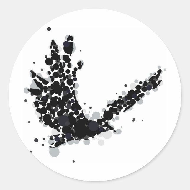 crow classic round sticker (Front)