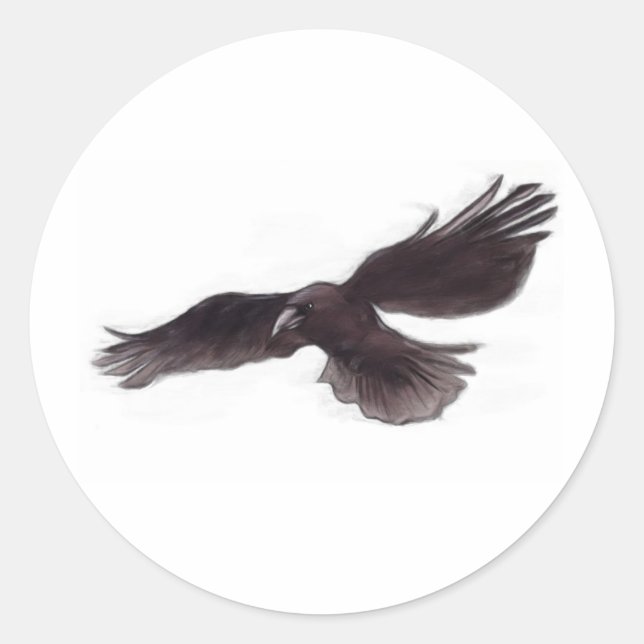 Crow Classic Round Sticker (Front)