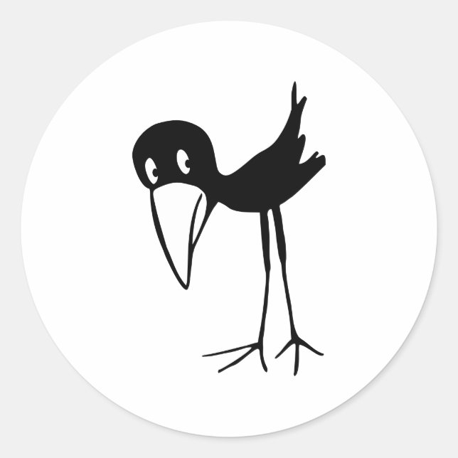 Crow Classic Round Sticker (Front)