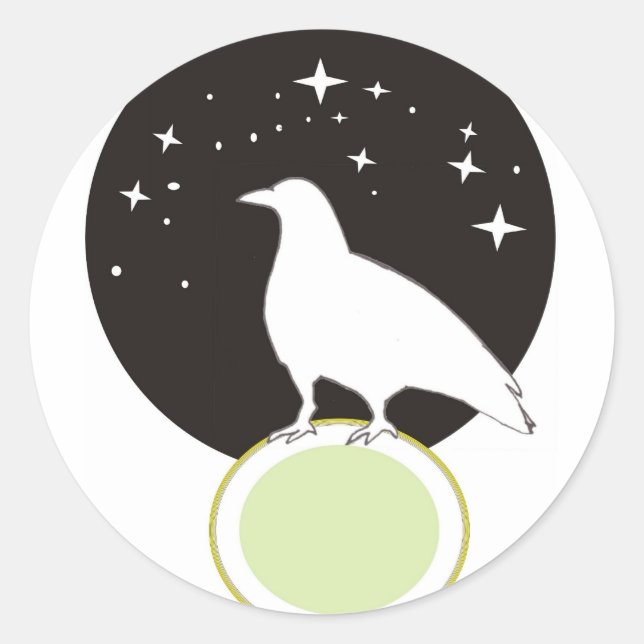 Crow Classic Round Sticker (Front)