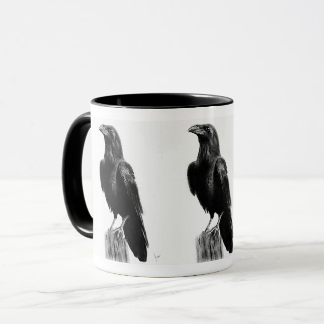 Crow coffee mug (Front Left)