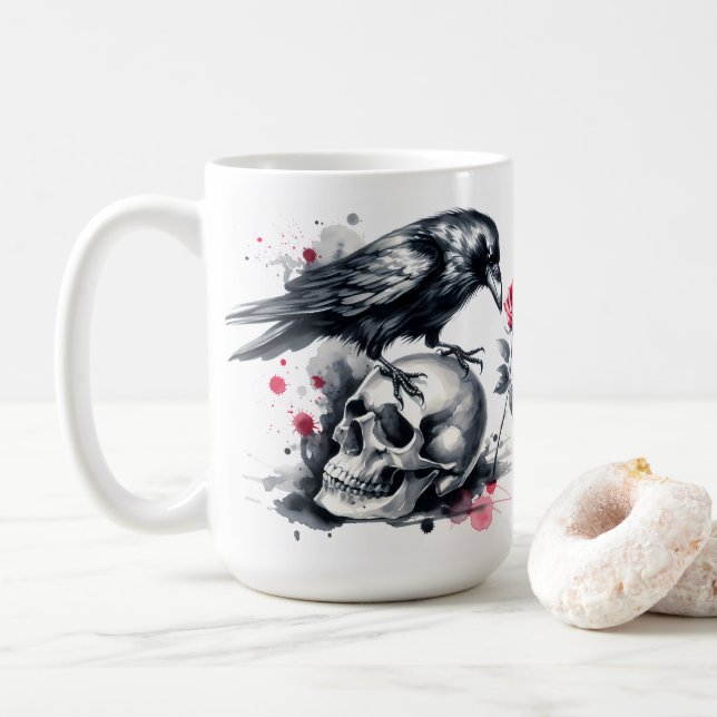 Crow Coffee Mug (With Donut)