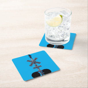 Crow Crossing Guard Square Paper Coaster