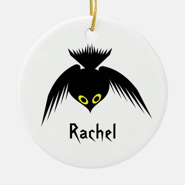Crow Custom Gothic Medallion Ceramic Ornament (Front)
