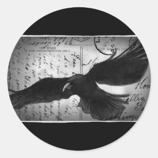 Crow deluxe classic round sticker