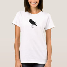 Crow Drawing and Naw Silhouette in Black